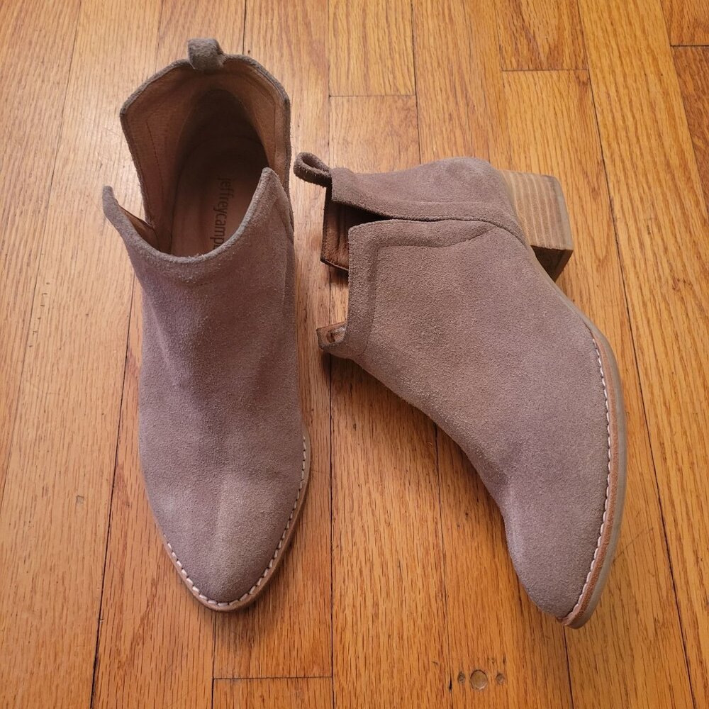 Jeffrey Campbell 6 Tan Leather Heeled‎ Booties MUSKRAT Boho Retro Western